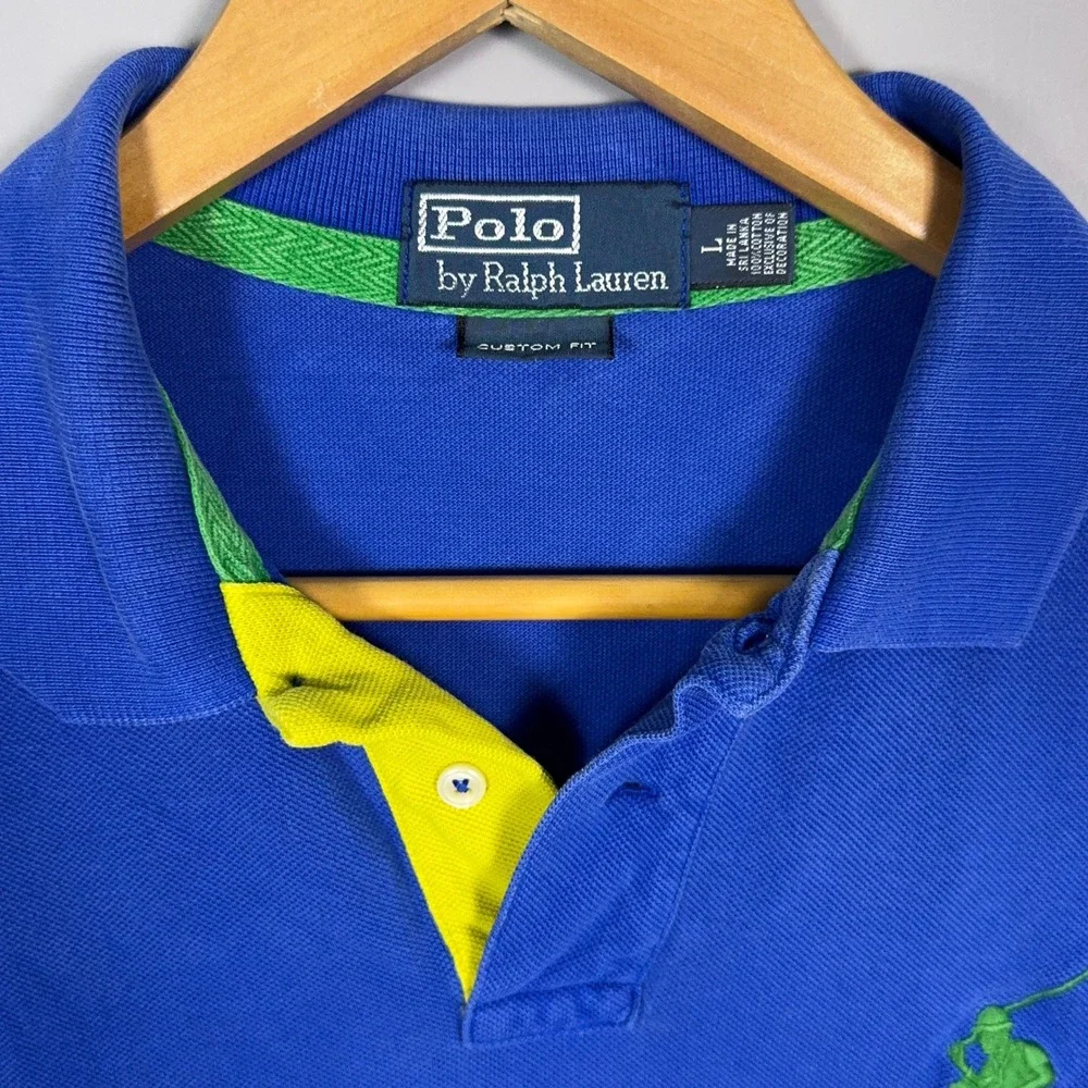 Polo Ralph Lauren Big Pony Polo Shirt Kids Size Large Blue Preppy